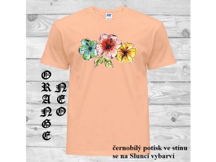matne oranzove tricko kvety Ibisku