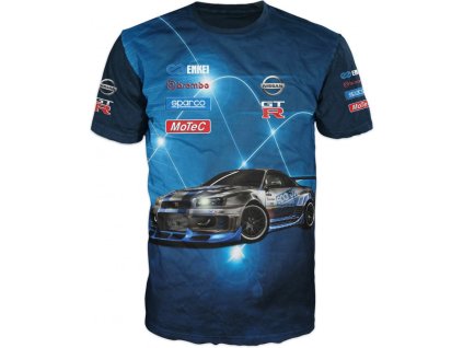 modre tricko auto Nissan