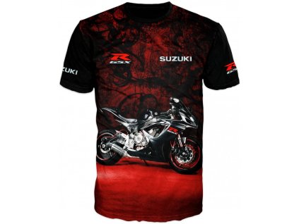 cervene tricko motorka Suzuki