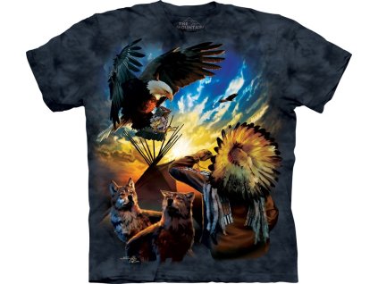 tricko indian tee pee orel potisk batikovane