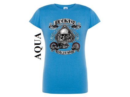 damske aqua modre tricko biker lucky