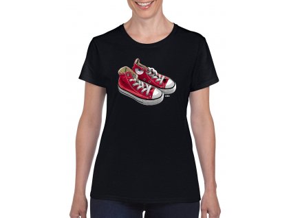 cerne-levne-bavlnene-damske-tricko-Converse-tenisky