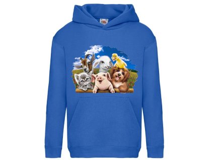 detska mikina modra vesela zviratka