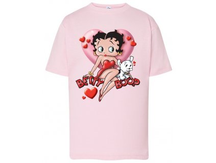 detske_tricko_Betty_Boop_srdce_ruzove