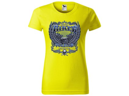 citronove-zlute-damske-levne-bavlnene-tricko-american-biker-forever