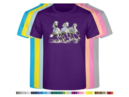 purpurove-fialove-bavlnene-levne-tricko-cval-tri-bile-kone