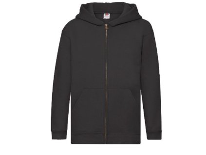 detska levna mikina kapuce zip cerna