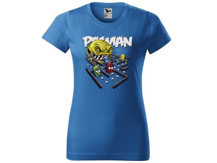 aqua-modre-damske-bavlnene-tricko-pacman-thriller