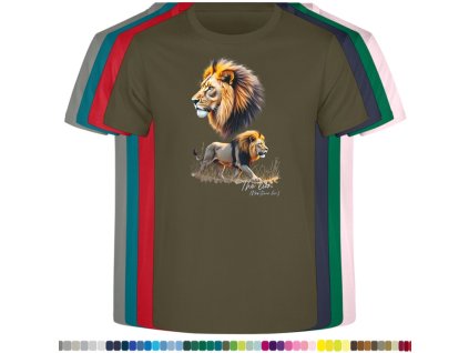 khaki-levne-bavlnene-detske-tricko-potisk-lvi