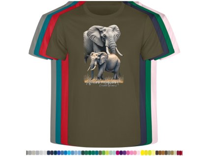 khaki-levne-bavlnene-tricko-potisk-sloni-africti