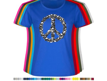 kralovsky-modre-damske-tricko-znak-hipie-lebky