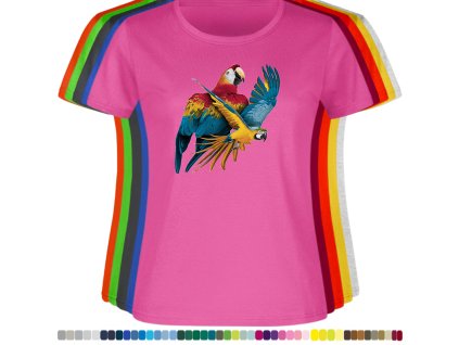 tmave-ruzove-fuchsiove-damske-tricko-letici-papousci