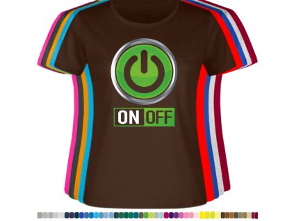 cokoladove-hnede-damske-tricko-vypinac-ON-OFF