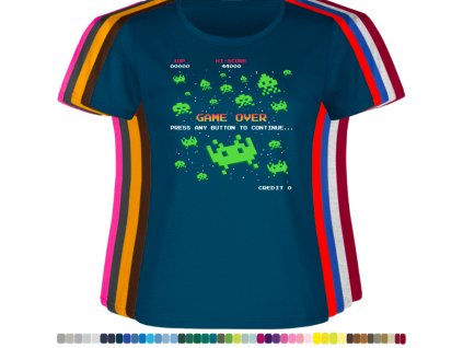 petrolejove-damske-tricko-hra-space-invaders