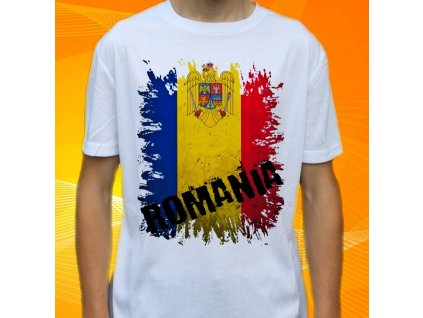tričko, dětské, pánské, potisk, vlajka, rumunsko