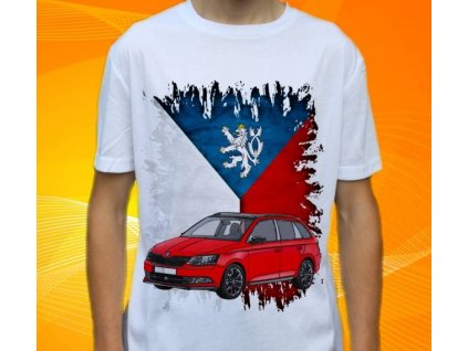 Dětské a pánské tričko s autem Škoda Fabia Combi Monte Carlo