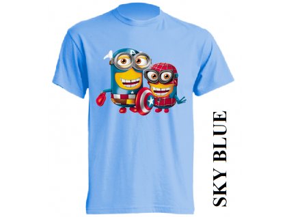 svetle-modre-levne-detske-bavlnene-tricko-mimon-Spiderman-kapitan-Amerika