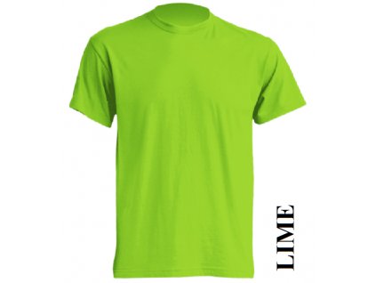 pánské, tričko, jednobarevné, bavlněné, limetkově zelené
