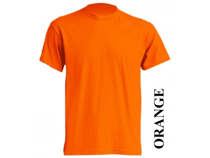 pánské, tričko, jednobarevné, bavlněné, oranžové