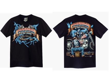 tričko, chopper, mechanik, motorka, svítící, fluorescenční potisk
