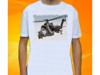 tričko, dětské, pánské, potisk, vrtulník, Mi-24V