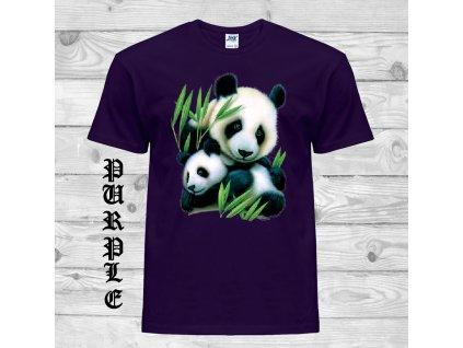 fialove tricko panda