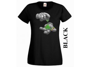 Černé dámské levné tričko s jointem