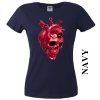 damske-tricko-lebka-srdce-tmave-modre