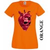 damske-tricko-lebka-srdce-oranzove