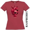 damske-tricko-lebka-srdce-malinove-cervene
