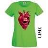 damske-tricko-lebka-srdce-limetkove-zelene