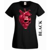 Černé dámské levné tričko s lebkou v srdci