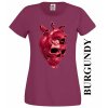 damske-tricko-lebka-srdce-malinove-cervene