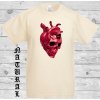 Levné bavlněné tričko s digitálním potiskem Lebka v srdci