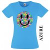 damske tricko smajlik azurove modre