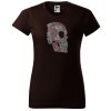 cokoladove-hnede-damske-levne-bavlnene-tricko-tetovana-lebka