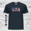 Bavlněné tričko s nápisem USA (vel. XXL pískové)