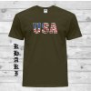 Bavlněné tričko s nápisem USA (vel. XXL pískové)