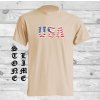 Bavlněné tričko s nápisem USA (vel. XXL pískové)