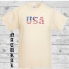 Bavlněné tričko s nápisem USA (vel. XXL pískové)