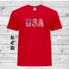 Bavlněné tričko s nápisem USA (vel. XXL pískové)