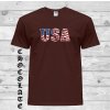 Bavlněné tričko s nápisem USA (vel. XXL pískové)