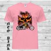 matne ruzove triko motorka ohnivy kriz