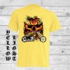 svetle zlute triko motorka ohnivy kriz