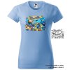 damske tricko nebesky modre hejno zelvicek