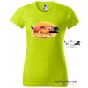 damske tricko neonove limetkove divoci mustangove