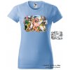 nebesky modre damske tricko pejsek zviratka