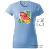 nebesky modre damske tricko hlava papouska
