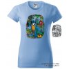 nebesky modre damske tricko laguna papousku