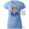 nebesky modre damske tricko neonova sova
